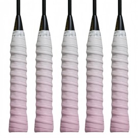JMFahrrad 5 Pack Gradient Color Tennis Racket Grip Tape Sweat-Absorbent Tennis Overgrip Tapes Anti-Slip Dry Feel Pre-Cut Grip Tapes for Tennis Badminton Pickleball Racket (Pink)