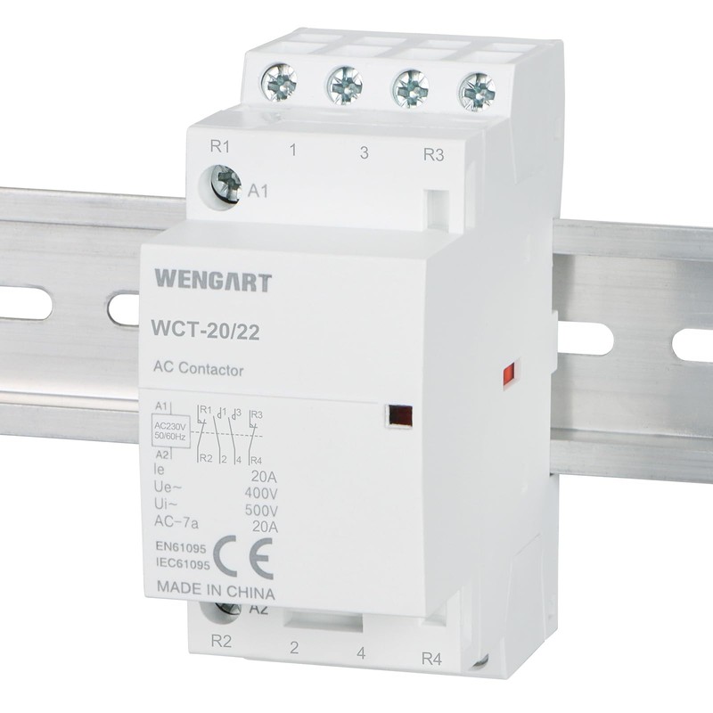 Wengart Household AC Contactor WCT-20, AC230V 20A 2NO2NC, Extremely Durable,