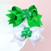 St. Patrick Baby Hairpin Hair Clips Bowknot Green Clover Ribbon