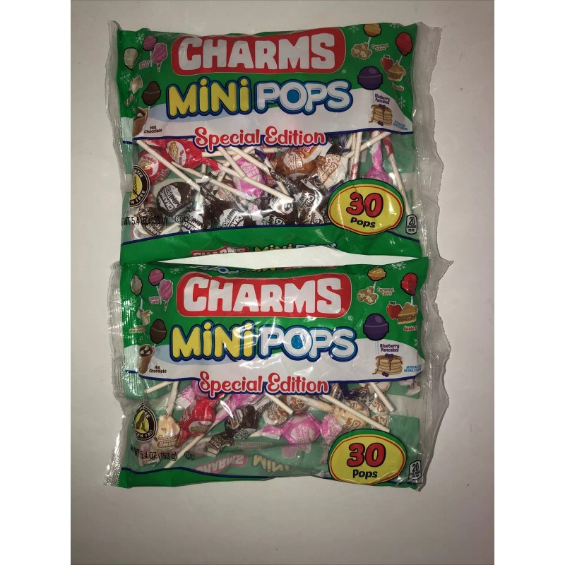 Charms Christmas Lollipops Mini Pops-SPECIAL EDITION Charms Sucker Candy-2 Bags