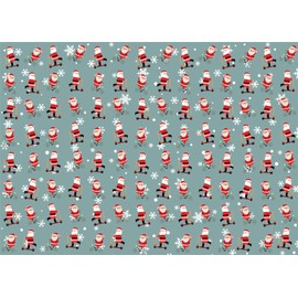 Second Ave Christmas Pack of 8 Funny Santa Scooter Bike Blue 50 x 70cm XL Presents Wrapping Paper Sheets Kids Xmas Festive