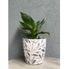 7 Inch Self-Watering Bamboo Planter (Gray Leaves)