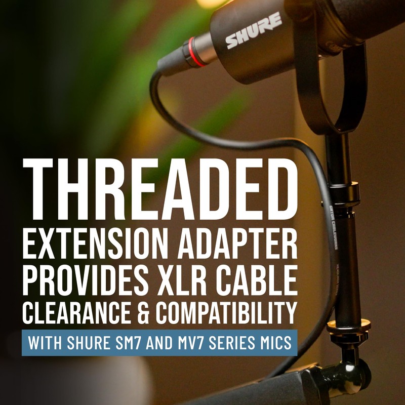 Shure by Gator Premium Low-Profile Desktop Mic Boom Stand; Fully