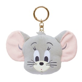 Tees Factory TJ-5546750TF Plush Toy with Carabiner, Zipper Mascot, Soothing Face/Taffy, Approx. 4.3 x 5.9 x 1.8 inches (110 x 150 x 45 mm)