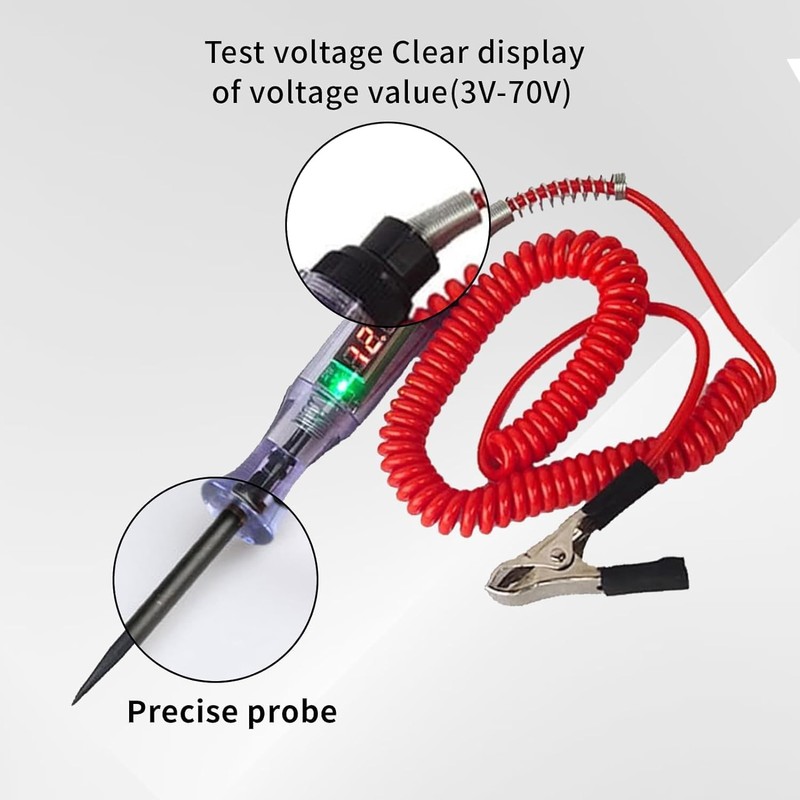 Circuit Tester, 3-70v Dc Voltage Tester with Digital Test Light