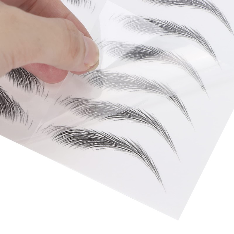 6D Eyebrow Tattoo Sticker, Eyebrow Shaping Stencils, Semi-Permanent, Hair-Like, Waterproof