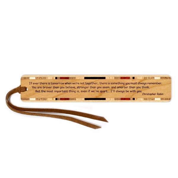 Christopher Robin Quote, Engraved Wooden Bookmark with Suede Tassel -
