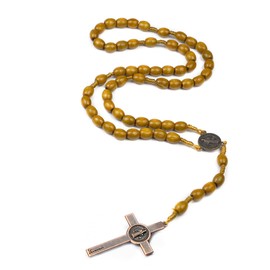 Rosary Necklace Baptism Gifts for Boy Black Beads Rosary Cross Necklace Confirmation Gifts for Teen Boy First Communion Gifts