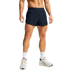 G Gradual Pantalones cortos para correr para hombre, de 7,6 cm, ligeros, de secado rápido, para gimnasio, con bolsillo interior para llaves, color azul marino, talla pequeña