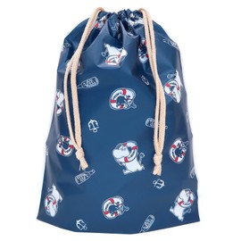 Indigo Moomin MV682 Moomin Wrap Plastic Bag, S, Drawstring Marine, Navy