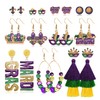 NLCAC Mardi Gras Earrings Set Fleur De Lis Mask Stud