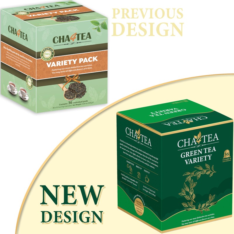 Cha4TEA 36-Count K Cups Assorted Green Tea for Keurig K-Cup