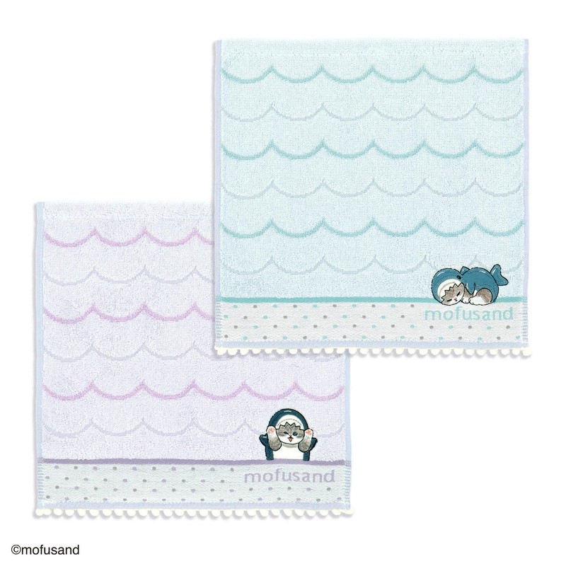 Towel Museum mofusand Poppon Shark Nyan, Towel Handkerchief, Blue, Cute,