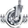 Lifelong Office Chair Wheels Replacement, Heavy Duty, Silver, 5-Pack |