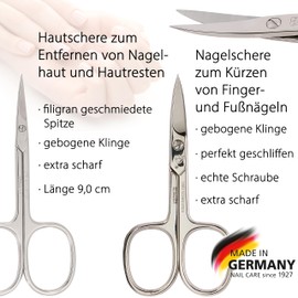 DREI SCHWERTER - Germany Manicure Set 'Rovigo' | High Quality Manicure Set in Black Faux Leather Case | Contents: Nail Scissors, Cuticle Scissors, Nail Clippers, Tweezers, Sapphire Nail File and Much