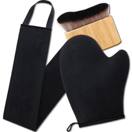 3 in 1 Self Tanning Mitts Self Tanner Mitt Applicator Kit - Tanning Glove for Self Tan Mitt, Tanning Brush for Self Tan Brush Back Tanning Applicator Kabuki Body Brush Self Tanner Back Applicator