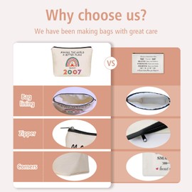 Girlly 18th Birthday Makeup Bag For Teen Girls Gifts: Cute Cosmetic & Toiletry Pouch For Her,Sister, Nieces, Girlfriends, Friends, Daughters .Ideal Inspirational Gift For Birthday, Travel.