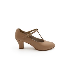 Capezio Women's Jr. Footlight T-Strap Character Shoe Oxford, 7.5 Wide Black