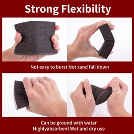 18pcs sanding sponges,sanding blocks 6 Grits(60-80-100-120-150-180),flexible sanding block for metal,sanding blocks for walls,wood sandpaper,sandpaper for wood,hand sanding block,sandpaper for wood