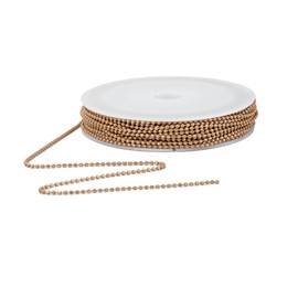 YoungJewl 30 Feet Ball Chain 1.5mm Small Brass Bead Chain Jewelry Making Chains with 20pcs Connectors for DIY Necklace Hanging Ornament Tags Bracelets Keychain Craft (Earthy Yellow)