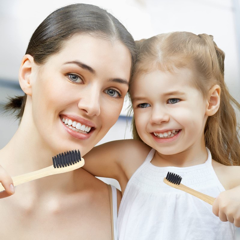 SEVENHEAD 2 PCS Bamboo Toothbrushes With Soft Bristles for Adults