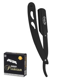 Straight Razor Stainless Steel with 100 blades Single Edge Blade Barber Shaving for Men Professional Cut Throat Reusable Razors for Beard Shaper