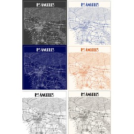 Vintage Los Angeles Map Print | City Print | LA city map and neighborhood print unframed 8 x 10, 11 x 14, 16 x 20, 24 x 30