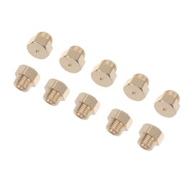 Timsec 10Packs Brass Jet Nozzles, DIY Burner Parts with M5 x 0.5mm Thread and 0.68mm Nozzle Hole, Range, Stove, Oven Conversion Kit for Propane LPG Natural Gas Pipe Water Heater