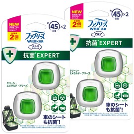 [Bulk Purchase] Febreze Easy Clip for Cars, Antibacterial Expert, Clean Emerald Breeze x 4 Pieces (Set of 2)