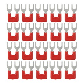 Fayelume 20PCS Jumper Block Terminal Strip, 400V 15A TB 1502 Terminal Block Jumper, Red Fork Type Short Circuit Strip, Used for Household Appliances, Factory Workshops