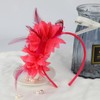 MWOOT Feather Headband, Artificial Flower Feathered Headpiece, Rose Red Roaring