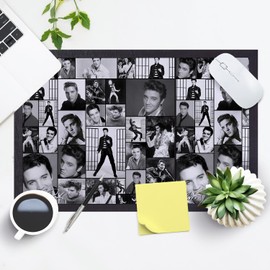 L&S PRINTS Black & White Elvis Presley Montage - Door Mat - 60cm x 40cm