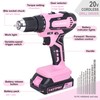 FASTPRO 177-Piece 20V Pink Cordless Lithium-ion Drill Driver and Home
