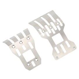 2Pcs RC Front Rear Chassis Skid Plates Stainless Steel Silver Armor Protection Plate RC Accessories for ARRMA