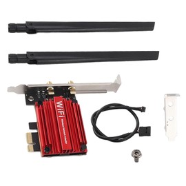 Denash Tarjeta WiFi 6, Tarjeta de Red WiFi Inalámbrica PCIE 5374Mbps Estabiliza el Cifrado 5.3 AX210 WPA3 para PC de Escritorio