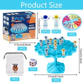 JOKILY Balance Game Board Games, Frog Balance Counting Toy Scale, Astronaut Balance Board Game, Counting and Calculating Educational Toy, Children's Toy Gift for Boys Girls Birthday from 3 Years (B)