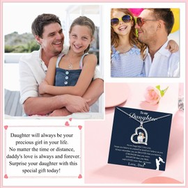 PINKDODO Daughter Necklace, Daughter Gifts from Dad, Birthday Christmas Gifts for Teen Girls Jewelry Daughter from Dad Daddy