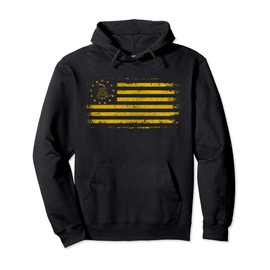 Gadsden & Betsy Ross Flag - 13 Colonies - Snake Yellow Pullover Hoodie