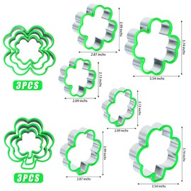 Clover Cookie Cutter Set, St. Patrick's Day Stainless Steel Cookie Cutters, 2 Different Shapes Shamrock Cookie Cutter Irish Holiday Party Supplies