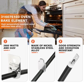 【2025 UPGEADED】316075103 316075104 Oven Bake Heating Element by Beaquicy Replacement for Frigidaire Kenmore 790 Replaces 316075102 PS438018 AP2125026 FEF366EMD FEF366ECD FEF326FSE FEF366DSE