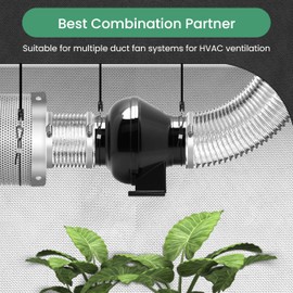 Dryer Vent Hose, Flexible 6 Inch Aluminum Ducting, Heavy Duty Three-Layer Protection, 16 Feet Long for Heating Cooling Ventilation and Exhaust, Silver