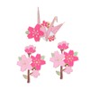 KaminoKa Cherry Blossom and Folding Cranes, Pin Badge, Illustration Style,