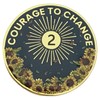 2 Year Blue Sunflower Al-Anon, AA, NA, Medallion, Chip, Token