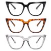 prtcslwd Cat Eye Reading Glasses for Women 3 Pack Oversized