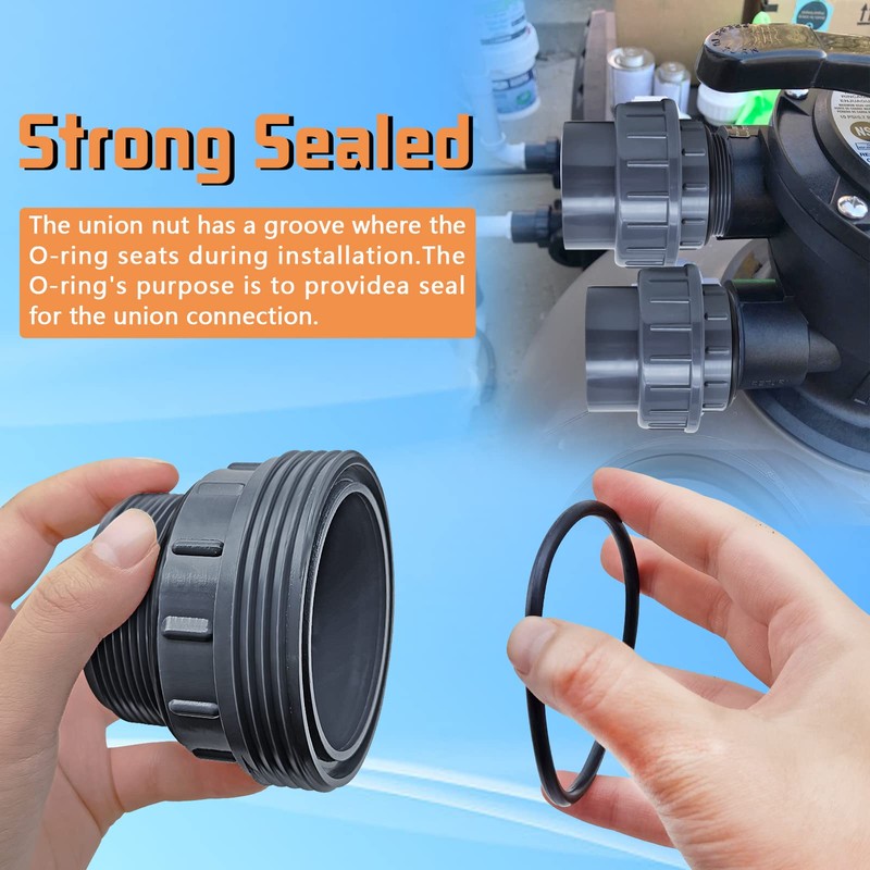 Boltigen 2pcs 1-1/2 PVC Pool Pump Fitting Coupling, 1.5" NPT