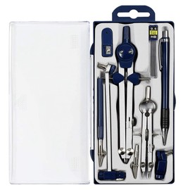 Pylorixz Geometry Set 9 Pieces Metal Compass Geometry Precision Tool for Student Circle Drawing Tool and Architecture Drawing Kits