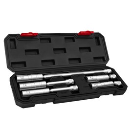 JEUCLEL 5PCS Magnetic Swivel Spark Plug Socket Set, 14mm Thin Wall Socket, 9/16" 6-inch Extension Socket, 5/8" Sockets with 4, 6, and 10 inch Extensions, Heavy Duty Retaining Ring, Cr-V Steel Made