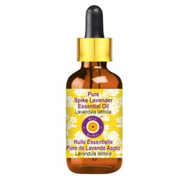 Deve Herbes Pure Spike Lavender Essential Oil (Lavandula latifolia) with Glass Dropper Steam Distilled 50ml (1.69 oz)