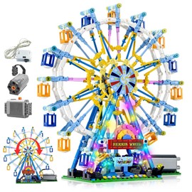 Admygo Rotating Ferris Wheel Building Blocks Set Toys with Lighting Kit, Adult Architecture Sets, Construction Toys, Gift for 9, 10,11, 12 Year Kids Boys& Girls (813pcs)