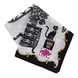 Blooming 109024-0003-04 Anna Sui Print Handkerchief Boutique (Gray) [100% Cotton] Women's Women's Approx. 19.7 inches (50 cm), gray